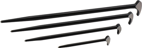 Grip-On Tools 60234 4pc H-D ROLLING PRY BAR SET, 6", 12", 16", 20"