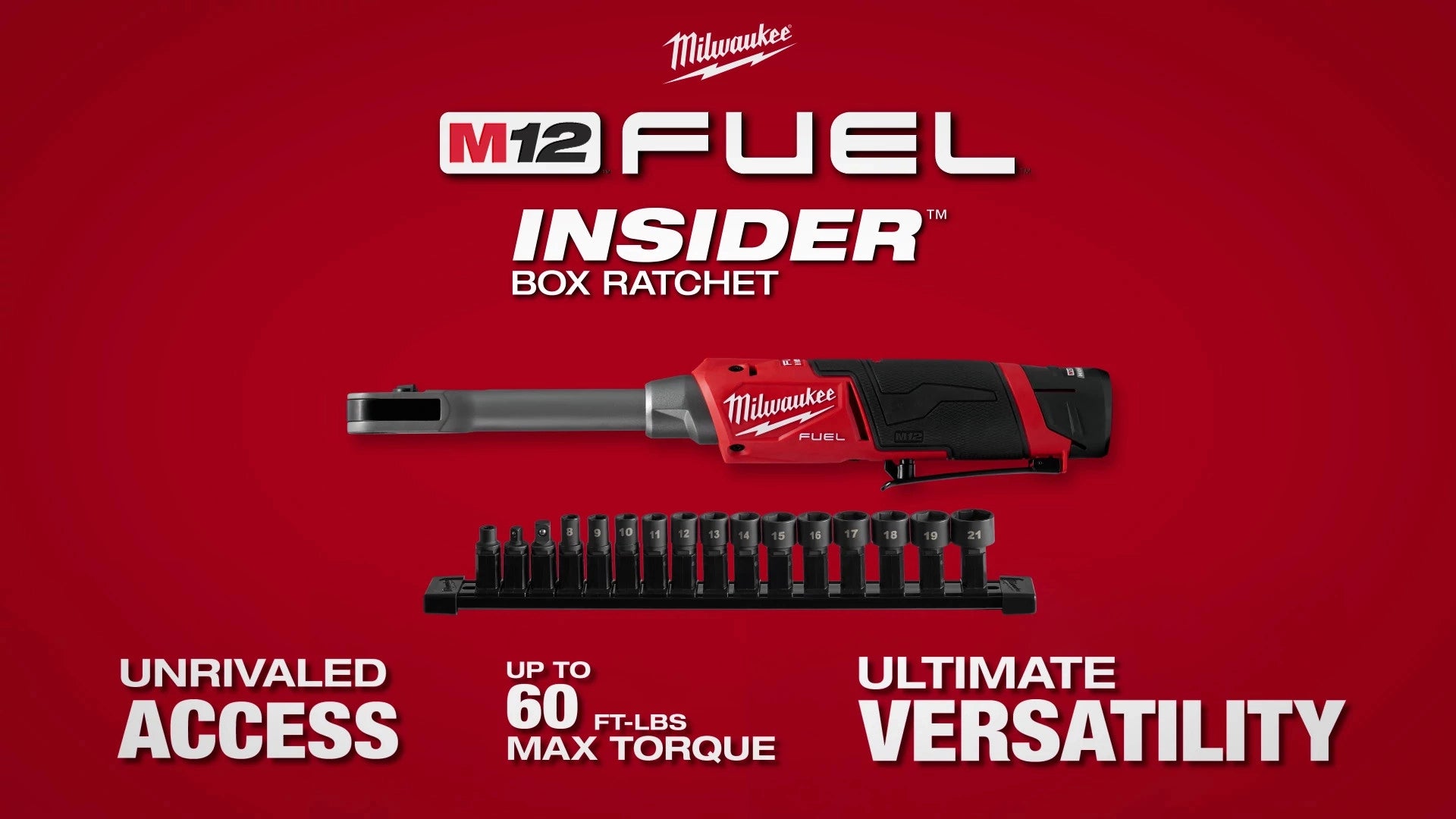 Milwaukee Tool M12 FUEL INSIDER Box Ratchet system with socket set overview