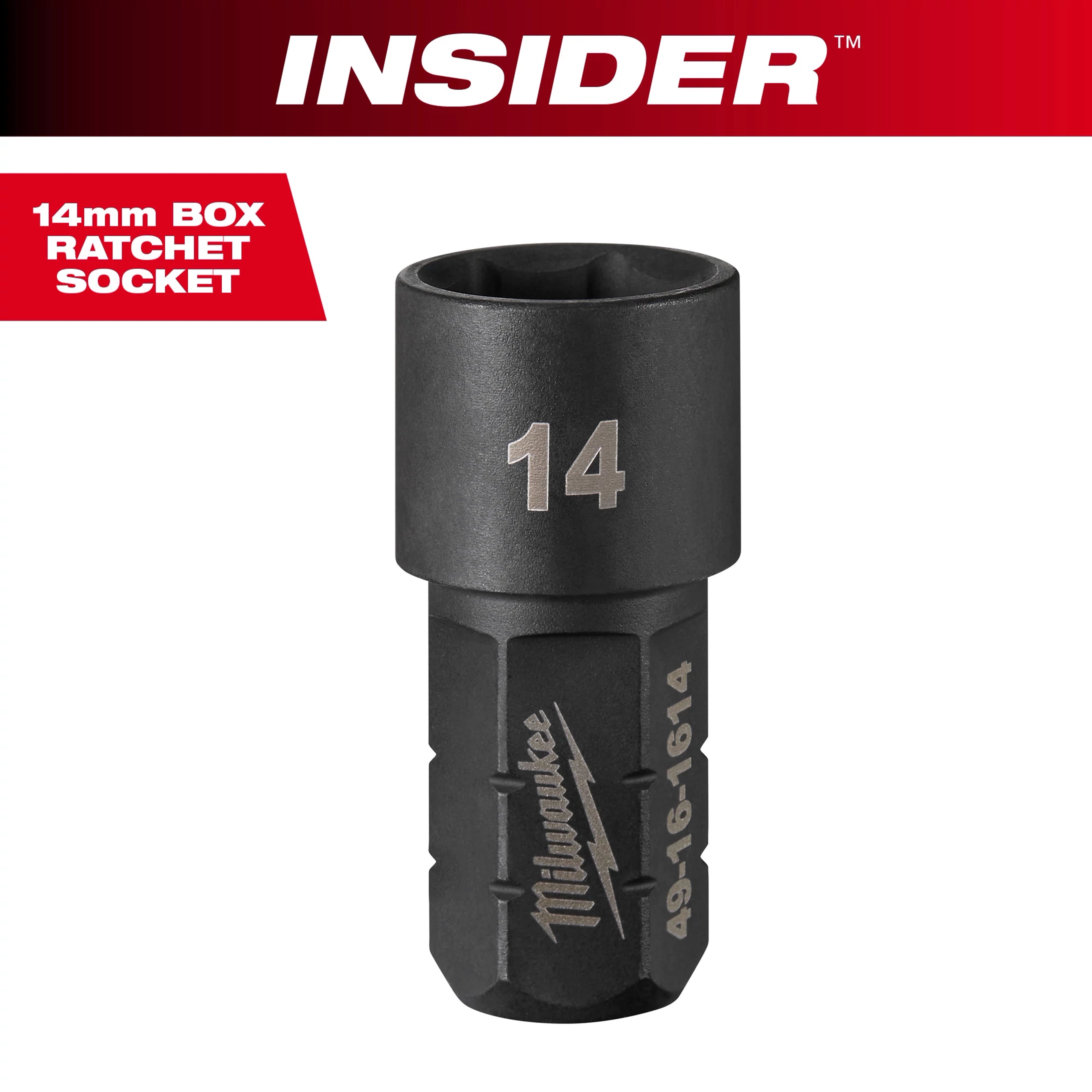 Milwaukee Tool 49-16-1614 INSIDER Box Ratchet Socket 6-Point 14mm