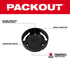 Milwaukee PACKOUT Twist to Lock Mount feature callout diagram showing secure mounting, fastener ready design, impact resistant body, 3 mounting points, and PACKOUT Connectivity Twist to Lock