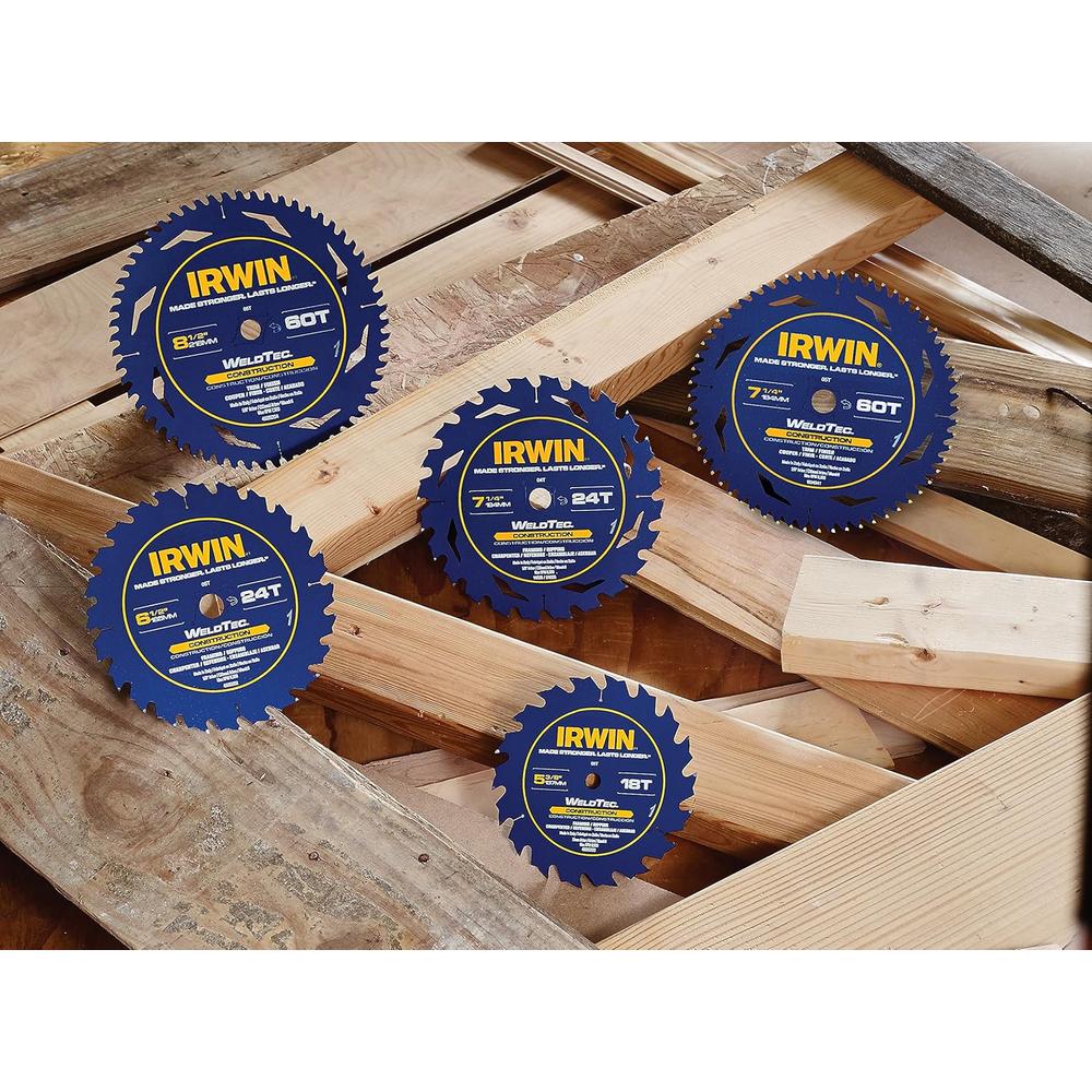 Irwin Tools 1934297 40-Tooth WeldTec Cordless Circular Framing/Ripping Saw Blade, 6-1/2"