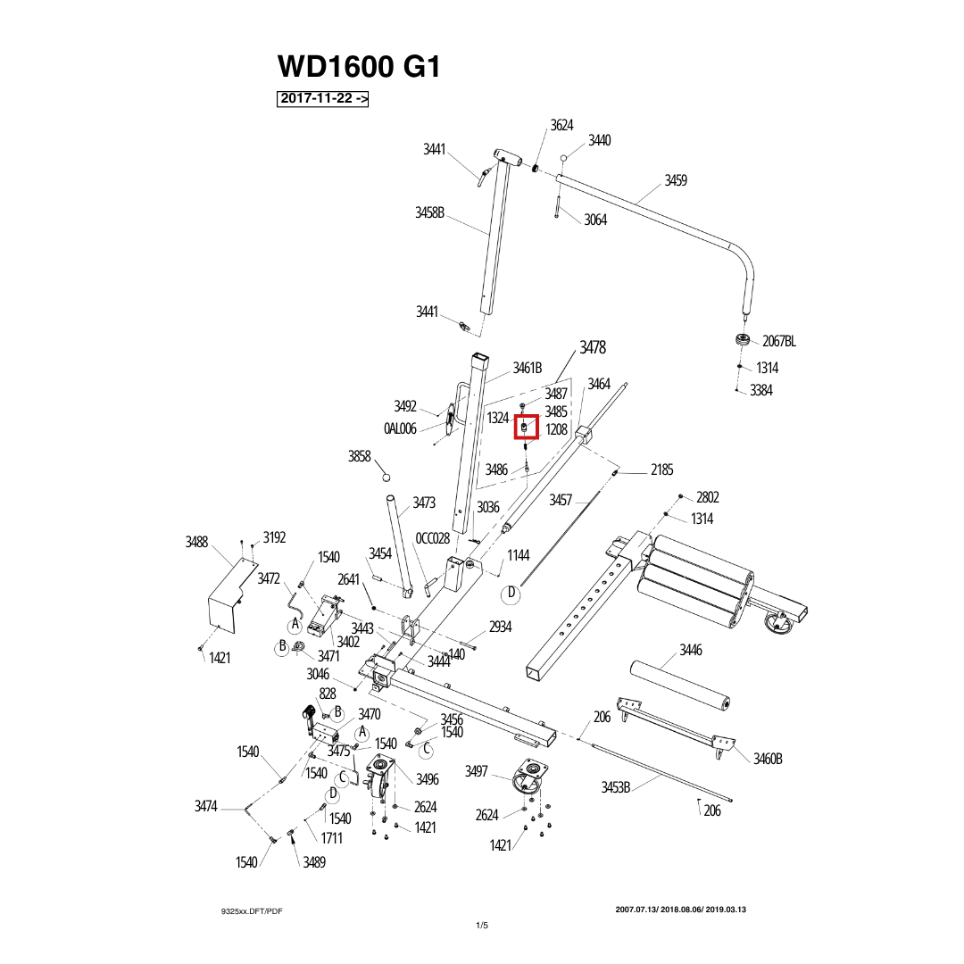 ESCO 90538-3485 Lock Housing for 90538 Wheel Dolly
