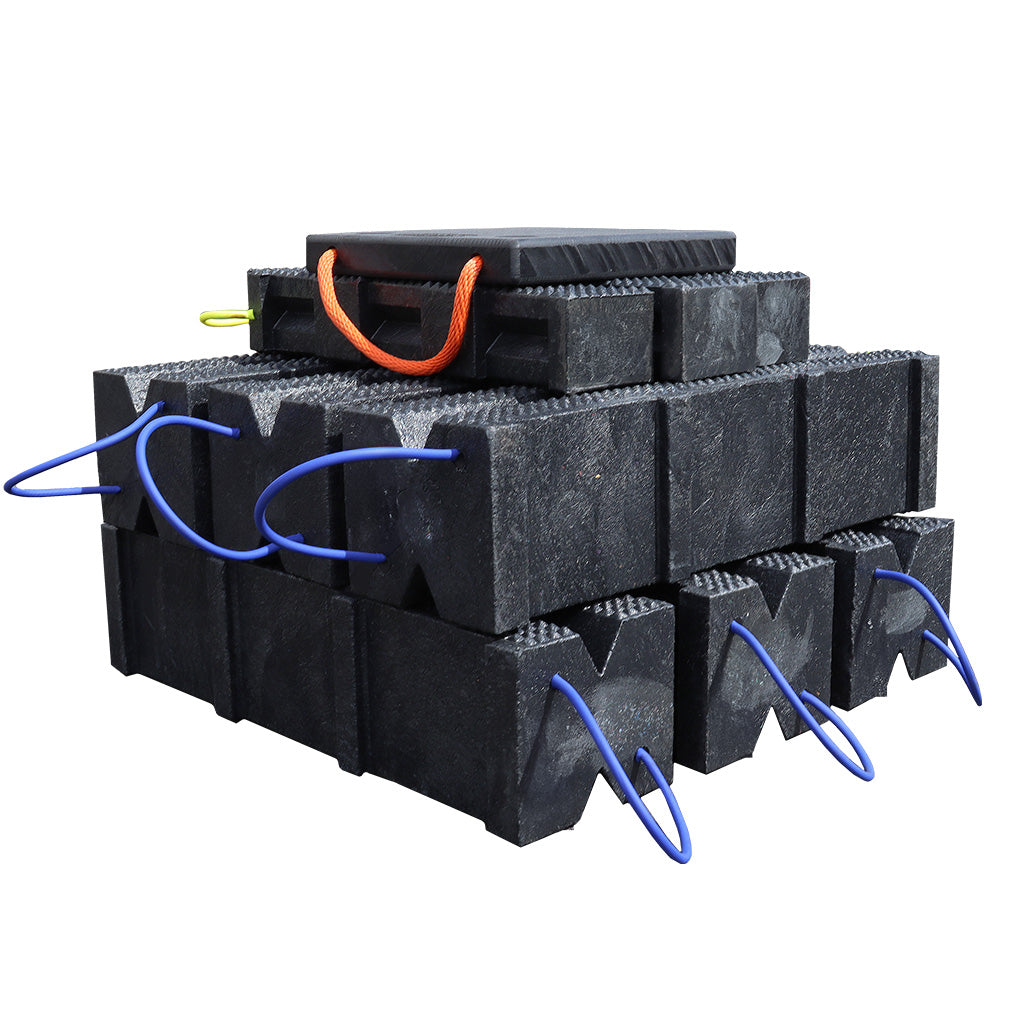 AME International 15255 FR Industrial Cribbing Kit - pyramid stacking angle view