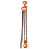 American Power Pull 415 1.5 Ton Chain Block with orange heat-treated steel housing and load chain