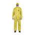 Ansell AlphaTec 2300 STANDARD Model 111 Yellow Disposable Coverall X-Large worn by worker with respirator mask