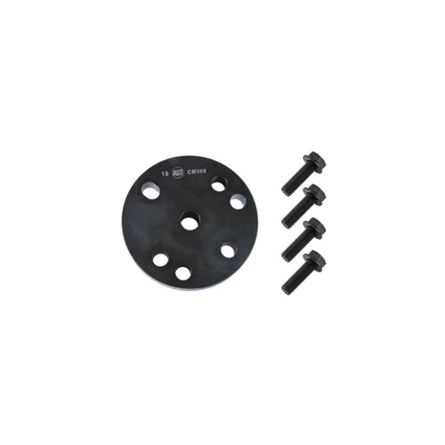 Assenmacher Specialty Tools CM369 Cummins ISX Gear Puller - circular plate with mounting bolts