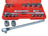 ATD Tools 10021 21 Pc. 3/4 Inch Drive 6-Point SAE Socket Set with sockets, ratchet, extensions, breaker bar, and blow molded storage case
