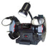 ATD Tools 10558 8" 3/4 HP Bench Grinder with flexible work light, dual grinding wheels, and adjustable eye shields