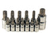 ATD Tools 13773 13 Pc. Star Bit Socket Set - chrome sockets on white background