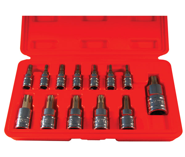 ATD Tools 13773 13 Pc. Star Bit Socket Set - full 13-piece set in red storage case