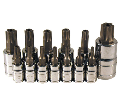 ATD Tools 13775 13 Pc. Tamper-Resistant Star Bit Socket Set - all 13 sockets displayed upright