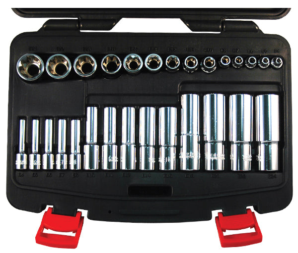 ATD Tools ATD-13779 28Pc External Star Socket Set - sockets organized in black carrying case with red latches