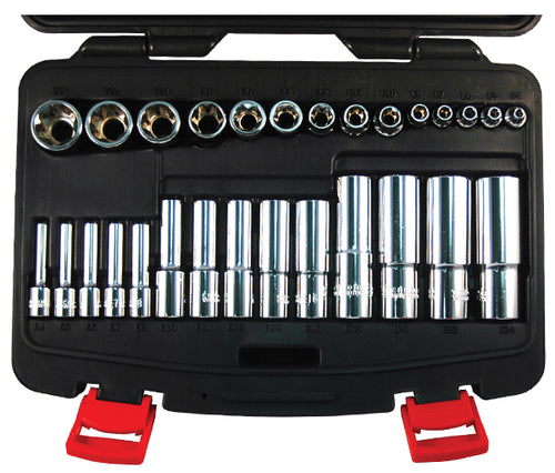 ATD Tools ATD-13779 28Pc External Star Socket Set - sockets organized in black carrying case with red latches