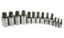 ATD Tools 13780 13Pc Ribe Bit Socket Set - all 13 chrome sockets laid out in size order