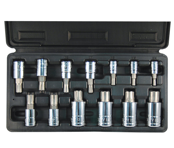 ATD Tools 13780 13Pc Ribe Bit Socket Set displayed in custom blow molded storage case