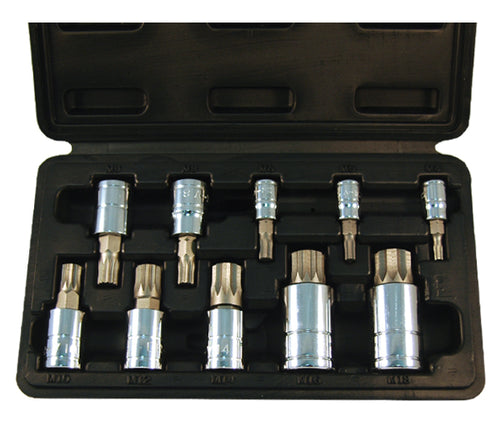 ATD Tools 13782 10 Pc. Triple Square Spline Bit Socket Set - Complete Set in Blow Molded Case