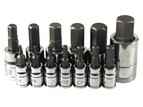 ATD Tools ATD-13784 13Pc SAE Hex Bit Socket Set - all 13 sockets displayed