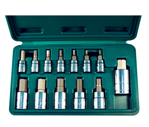 ATD Tools ATD-13784 13Pc SAE Hex Bit Socket Set in custom blow molded case