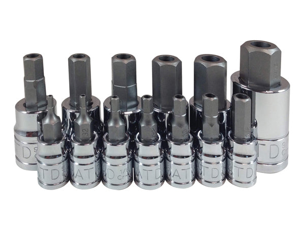 ATD Tools 13794 13Pc Tamper-Resistant SAE Hex Bit Socket Set - full set of 13 hex bit sockets