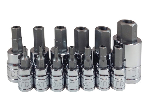 ATD Tools 13794 13Pc Tamper-Resistant SAE Hex Bit Socket Set - full set of 13 hex bit sockets