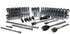 ATD Tools ATD-1380 106pc 1/4 and 3/8 Drive 6-Point SAE and Metric Chrome Socket Set - full set layout