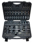 ATD Tools ATD-1380 106pc 1/4 and 3/8 Drive 6-Point SAE and Metric Chrome Socket Set in molded storage case