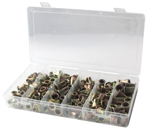 ATD Tools ATD-337 150 Pc. Rivet Nut Assortment in clear plastic organizer case