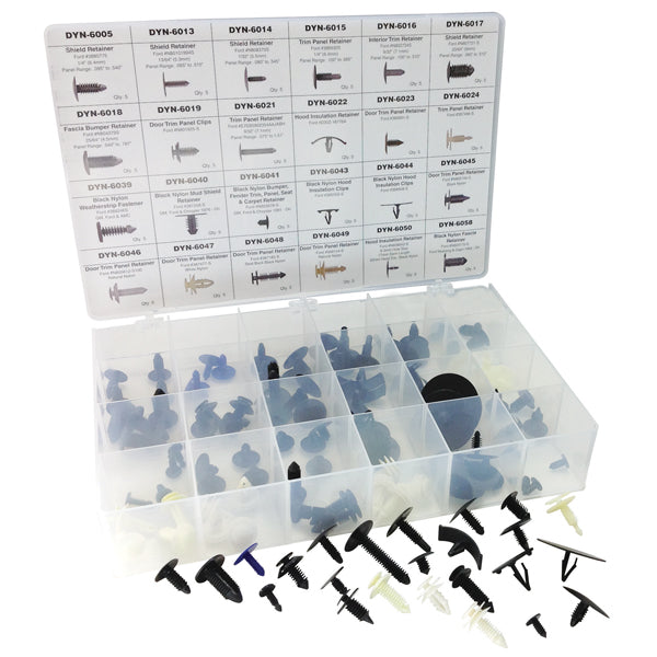 ATD Tools ATD-39352 120 Pc. Master Ford Retainer Assortment in plastic organizer case with variety of clips and retainers