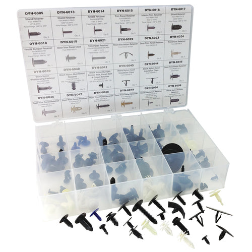 ATD Tools ATD-39352 120 Pc. Master Ford Retainer Assortment in plastic organizer case with variety of clips and retainers