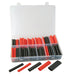ATD Tools ATD-394 115Pc Dual Wall Heat Shrink Tube Assortment in clear plastic organizer box with assorted black and red tubes