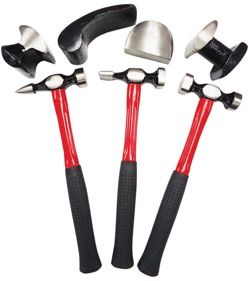 ATD Tools ATD-4030 7 Pc. Heavy-Duty Body & Fender Tool Set - 3 fiberglass-handled hammers and 4 dollies