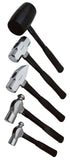 ATD Tools ATD-4045 5-Piece Hammer Set with Fiberglass Handles including rubber mallet, sledge, cross pein, and ball pein hammers