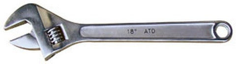 ATD Tools 418 18" Adjustable Wrench with 1-7/8" Opening - Polished Chrome Vanadium Steel