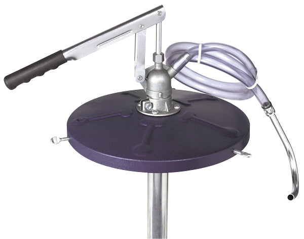 ATD Tools 5008 Lever Action Dispenser top view showing lever handle, die-cast pump head, and powder coated drum cover