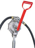 ATD Tools ATD-5025 Double Diaphragm Fuel Transfer Pump with red steel handle and 8 ft. anti-static neoprene hose