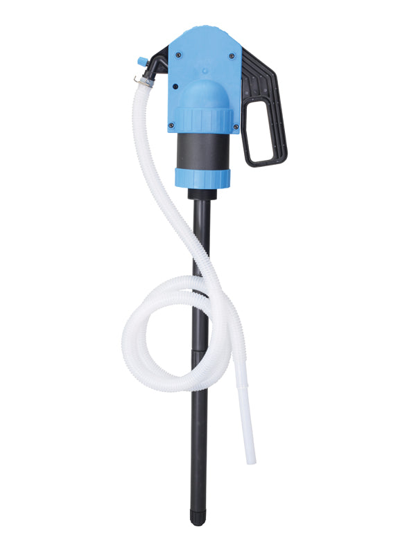 ATD Tools ATD-5080 Plastic Lever Action Barrel Pump with corrugated discharge hose and built-in 2-inch bung adapter