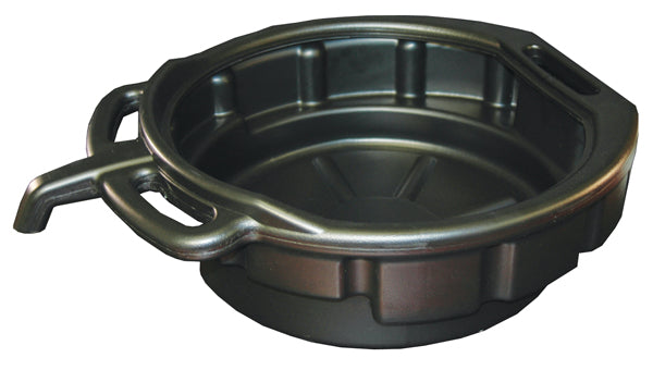 ATD Tools 5184 4-1/2 Gallon Black Plastic Drain Pan with molded handle and anti-splash lip