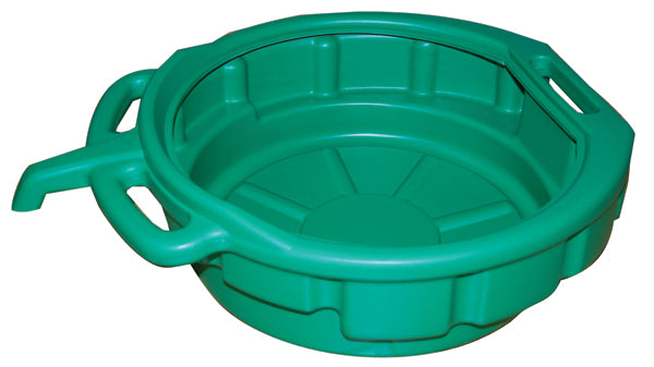 ATD Tools 5185 4-1/2 Gallon Green Drain Pan with molded handle and anti-splash lip