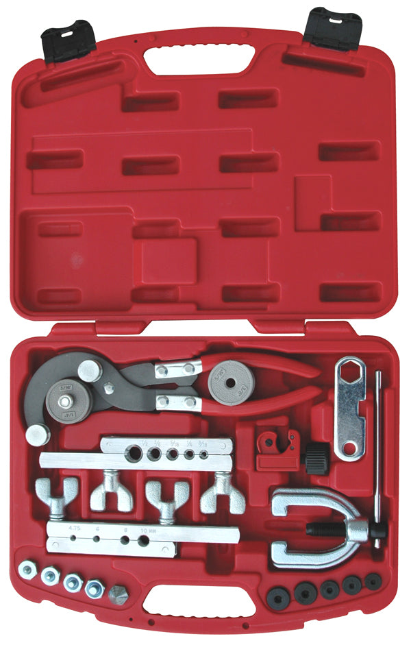 ATD Tools 5478 Master Flaring and Tubing Tool Set top-down view of open carrying case with all tools