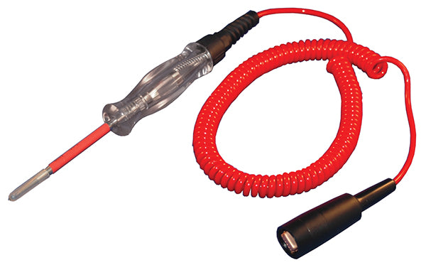 ATD Tools 5624 Heavy-Duty Circuit Tester with red coiled lead wire and clear acetate handle