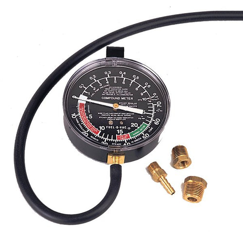 ATD Tools ATD-5657 Deluxe Vacuum and Fuel Pump Tester with compound gauge, 2 ft hose, and 3 brass fittings
