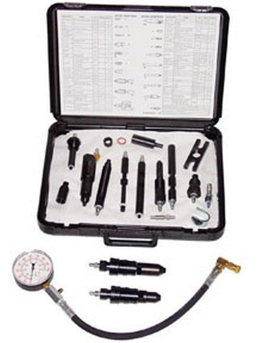 ATD Tools 5682 Heavy-Duty Global Diesel Compression Test Set with gauge, adapters, and carrying case