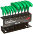 ATD Tools ATD-576 10 Pc. Star T-Handle Set with green plastic grip handles and custom steel storage rack, sizes T7 through T40