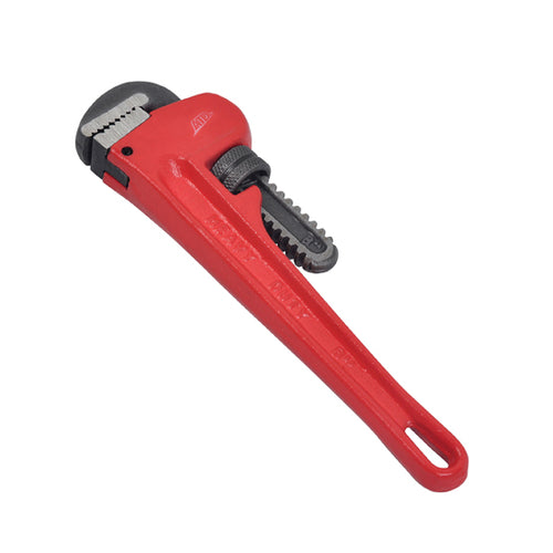 ATD Tools ATD-608 8" Heavy-Duty Pipe Wrench with red ductile cast iron handle and heat treated drop forged steel jaw