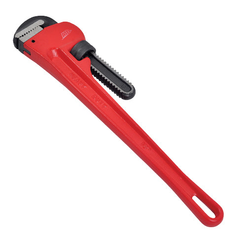 ATD Tools 618 18" Pipe Wrench with red ductile cast iron handle and heat treated drop forged steel jaw