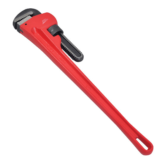 ATD Tools ATD-624 24" Heavy-Duty Pipe Wrench with red ductile cast iron handle and heat treated drop forged steel jaw