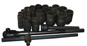 ATD Tools ATD-6405 22-Piece 3/4" Drive 6-Point SAE Deep Impact Socket Set with ratchet, T-bar, and extensions