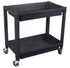ATD Tools 7016 Heavy-Duty 2-Shelf Plastic Utility Cart in black with 4 swivel casters