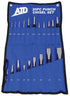 ATD Tools ATD-720 20 Pc. Punch & Chisel Set displayed in open blue roll-up storage pouch showing all 20 pieces organized by size