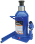 ATD Tools ATD-7386W 20-Ton Hydraulic Bottle Jack shown in extended/raised position with chrome piston and side pump